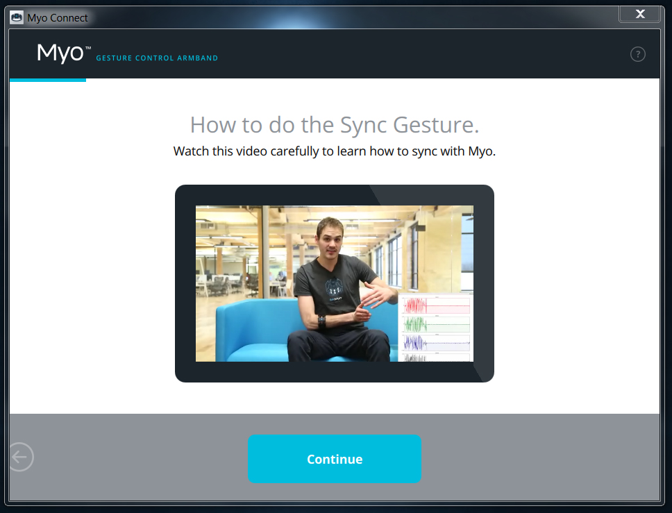 Screenshot of the Myo guide