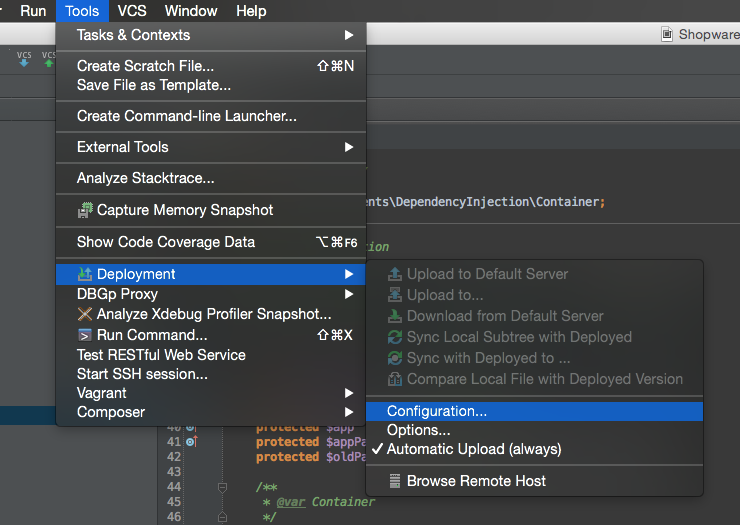 phpstorm deployment